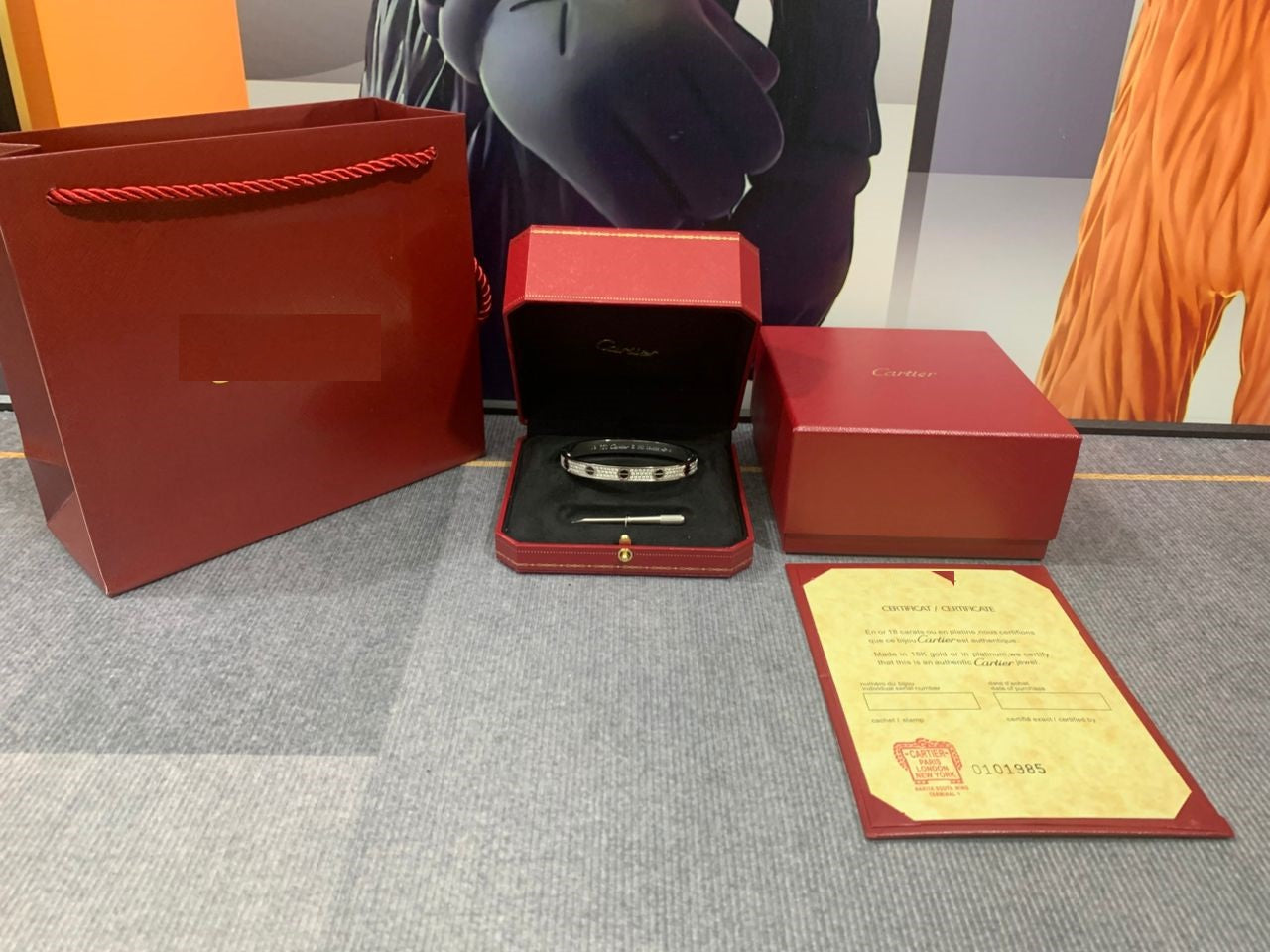 Love Bracelet Diamond-Paved Ceramic, 6.1MM Sterling Silver Bracelet for Women