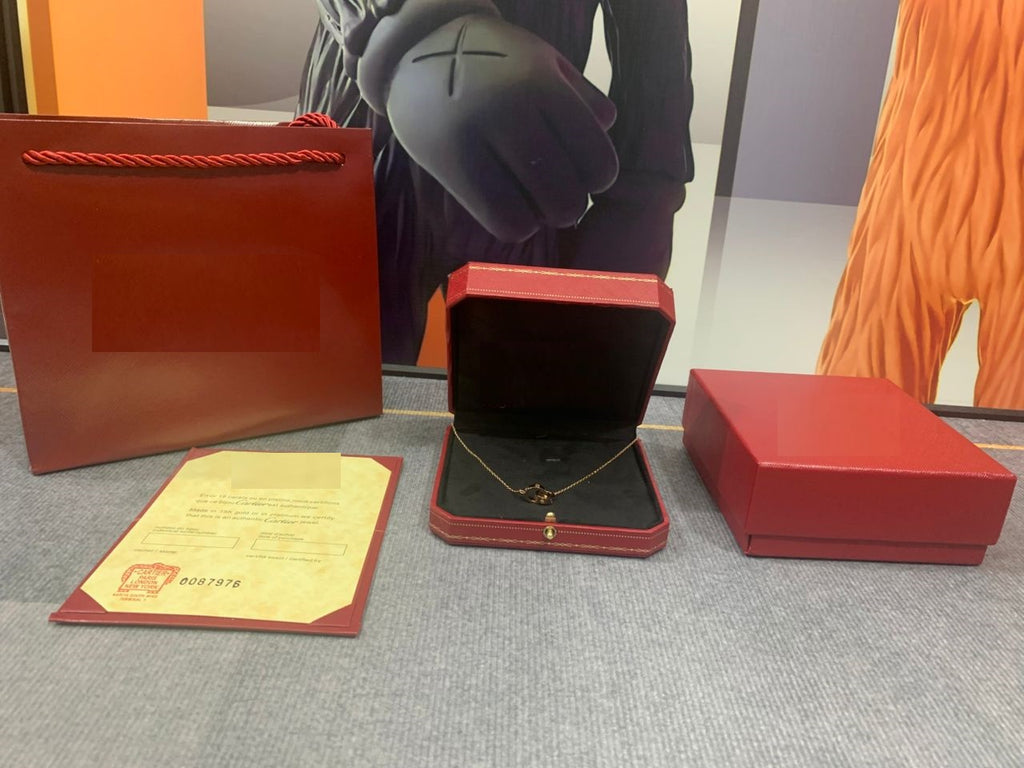 Love Necklace Double Ring, 18K Gold Plated Pendant, Set With Original Box