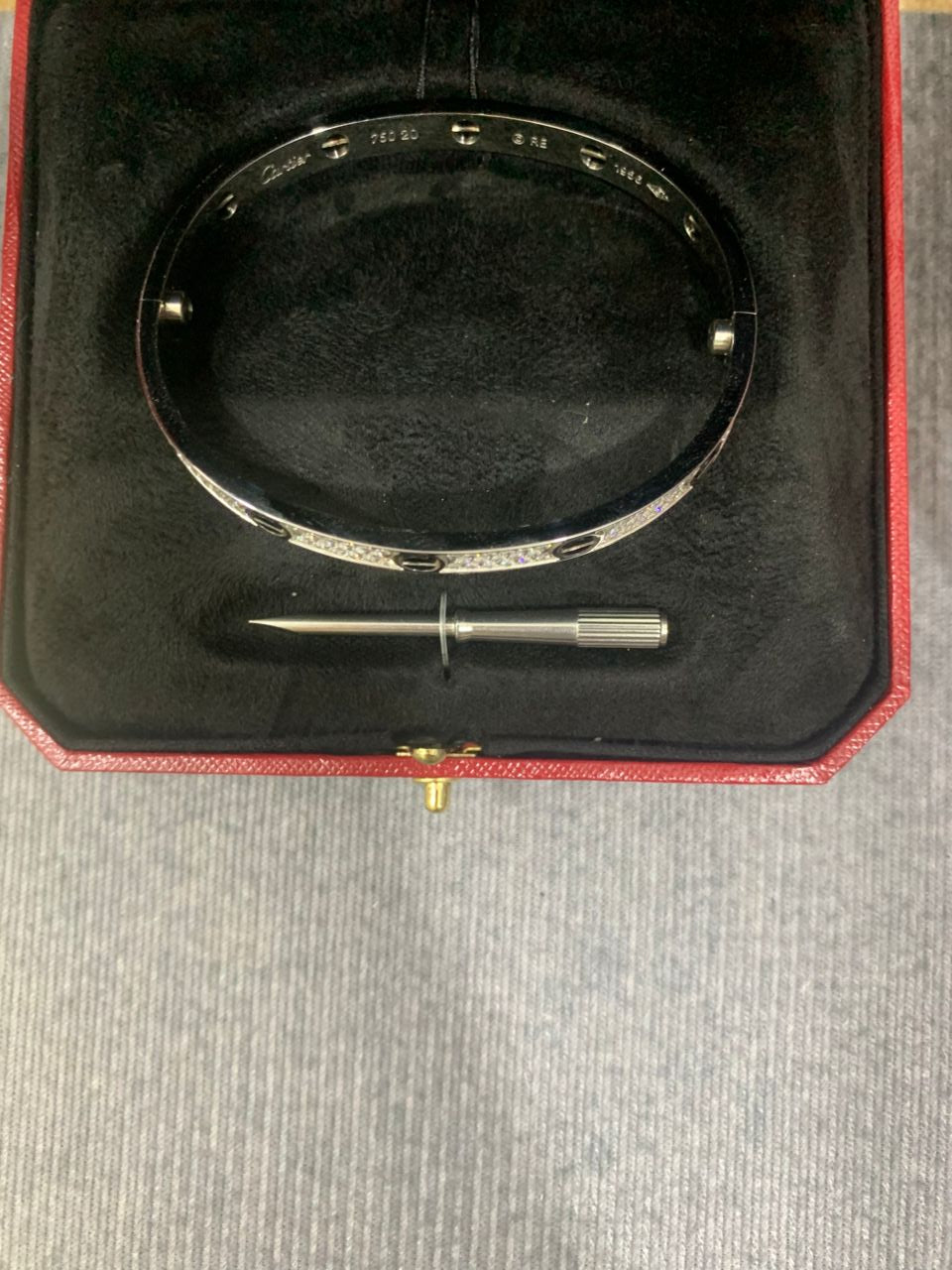 Love Bracelet Diamond-Paved Ceramic, 6.1MM Sterling Silver Bracelet for Women