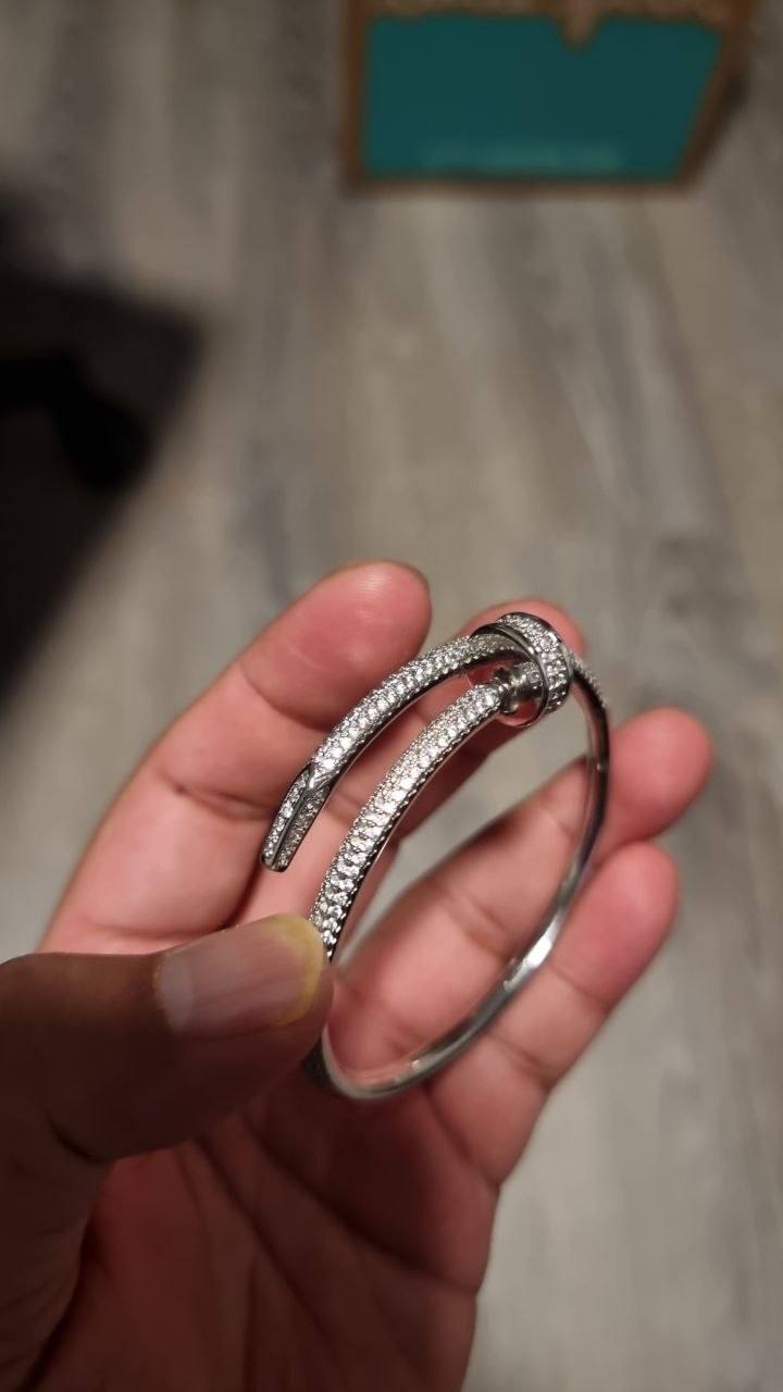 JUSTE BRACELET 3.5MM Full DIAMONDS, Sterling Silver Bracelet for Women