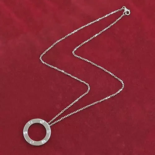 LOVE Necklace 16MM with 3 Diamonds, 18K Gold Plated Pendant, Set With Original Box